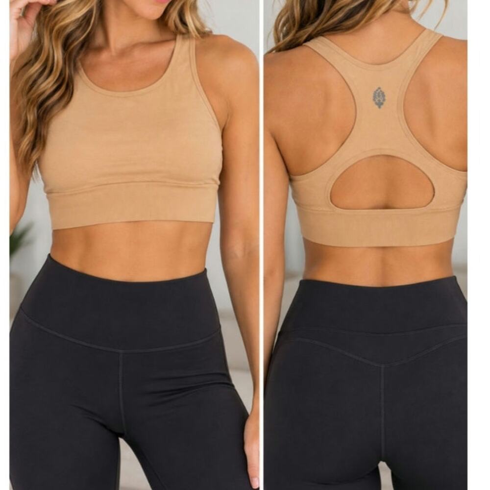 Free people movement tan sports bra
